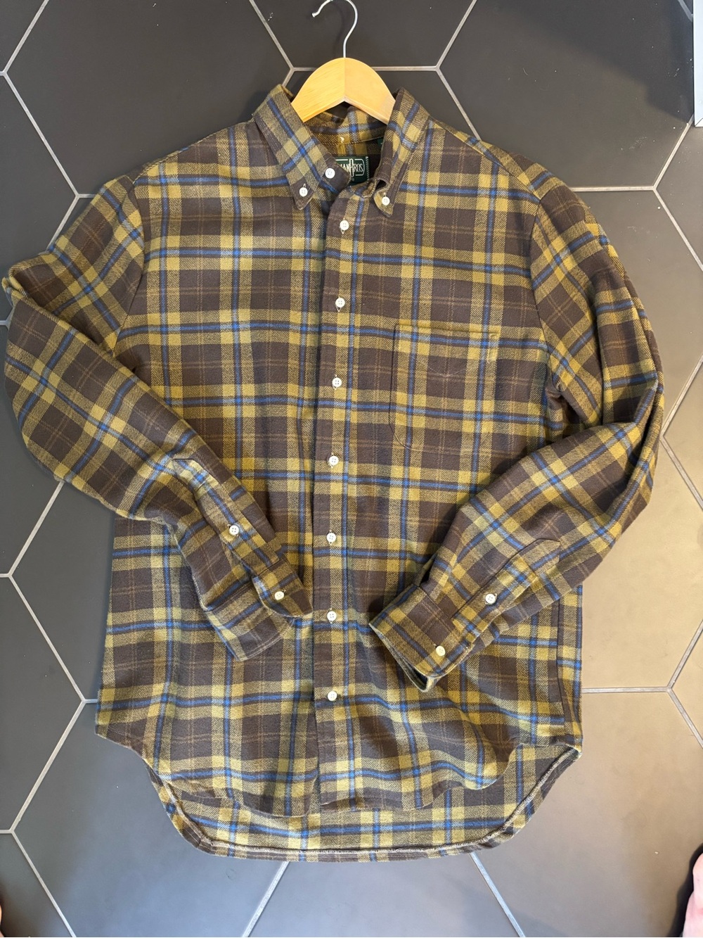 Gitman Brothers Brown & Yellow Plaid Button-Down Shirt